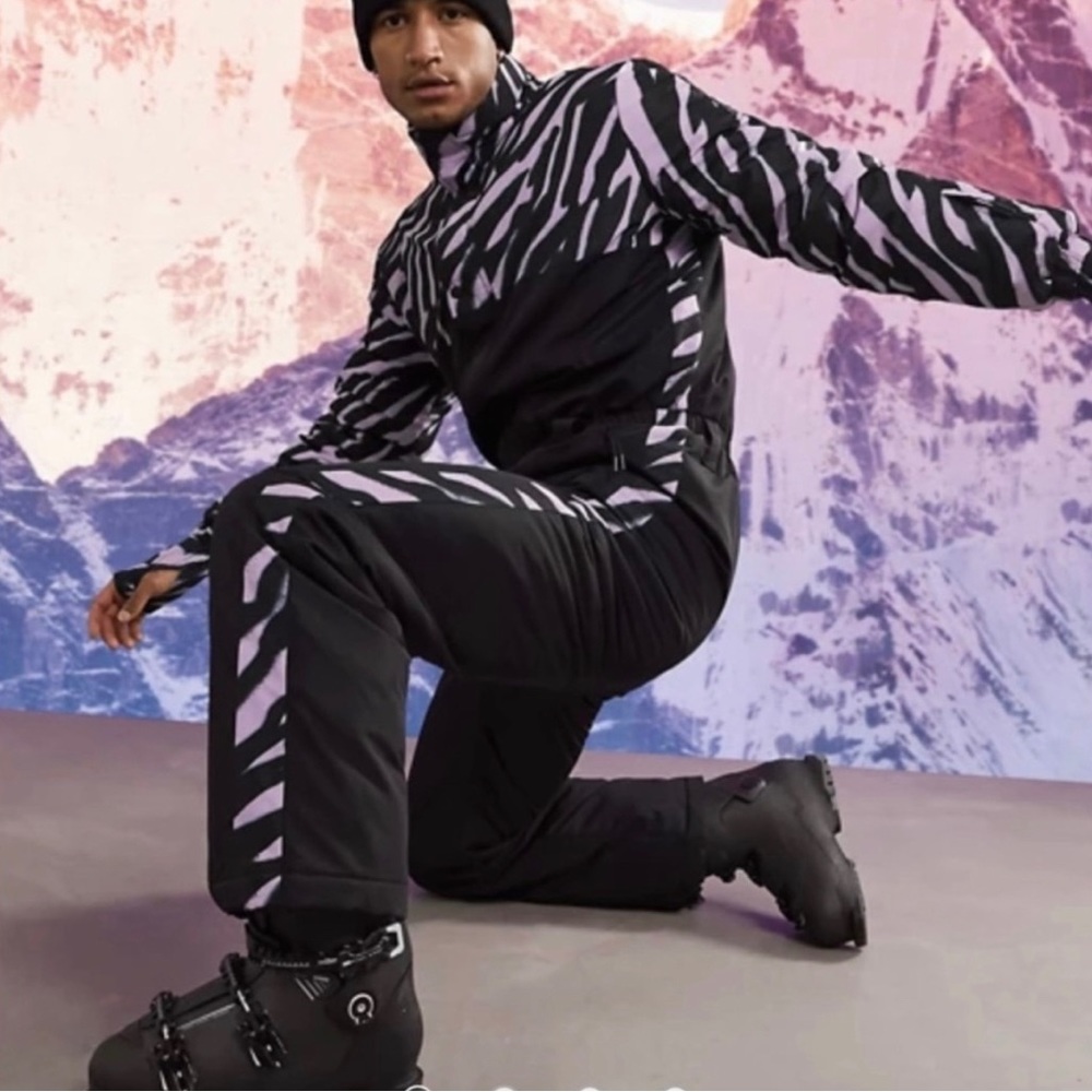 ASOS 4505 Ski Suit with Animal Print Panel
